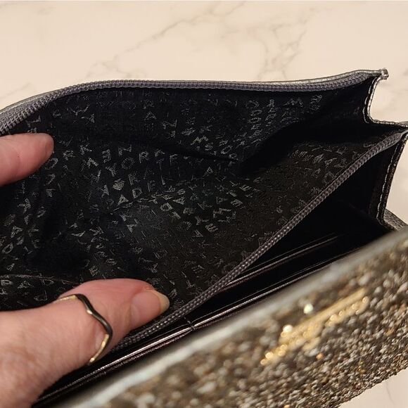 Kate Spade Gunmetal Gray Milou Laurel Way Glitter, RARE Wallet on a Chain - Picture 9 of 11